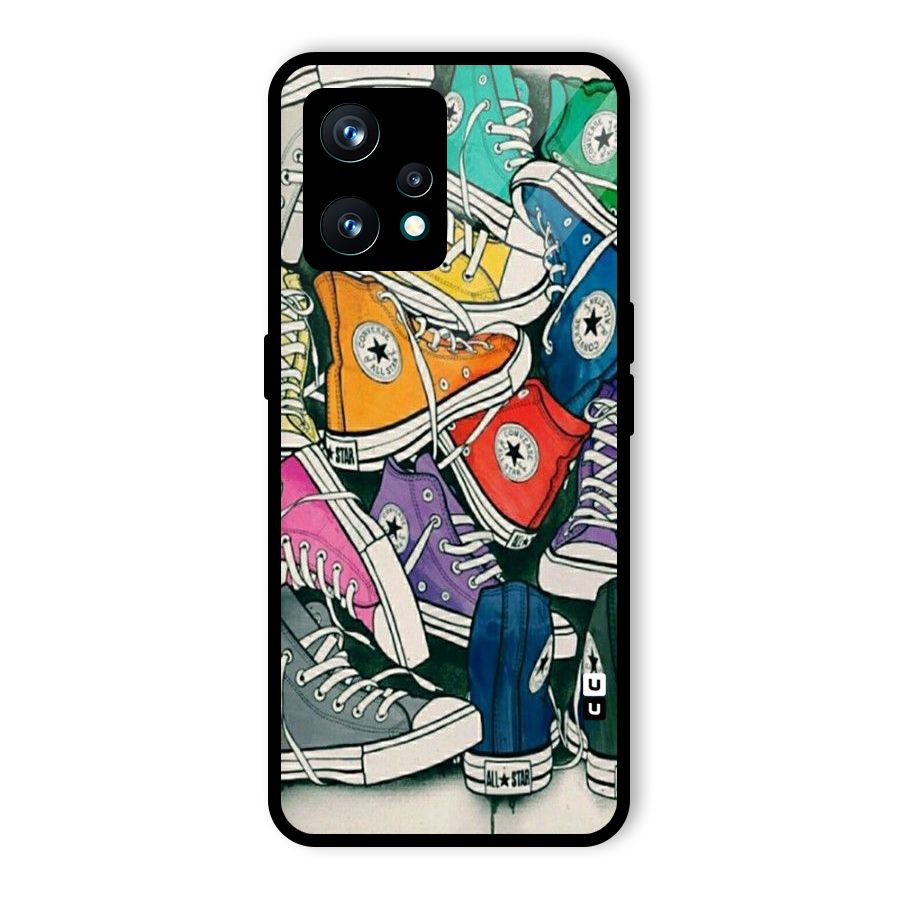 Colorful Shoes Glass Back Case for Realme 9 Pro Plus 5G
