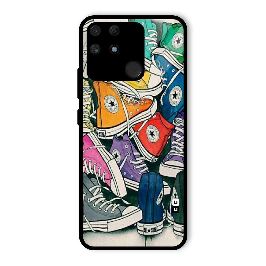 Colorful Shoes Glass Back Case for Realme Narzo 50A
