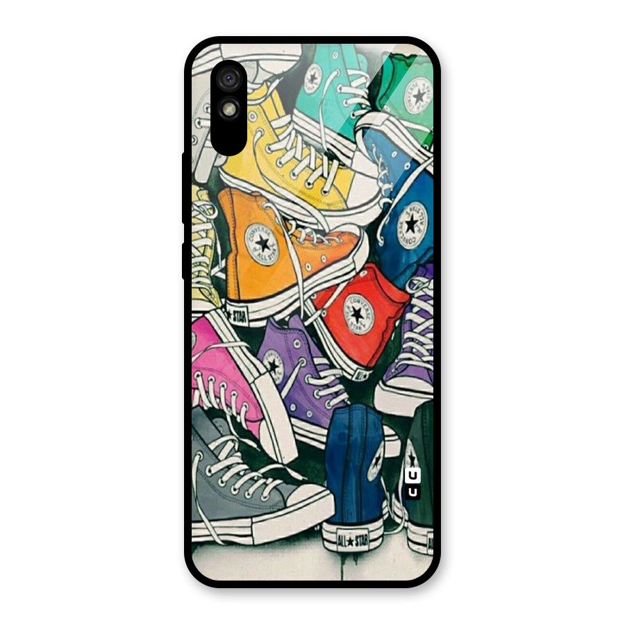 Colorful Shoes Glass Back Case for Redmi 9i