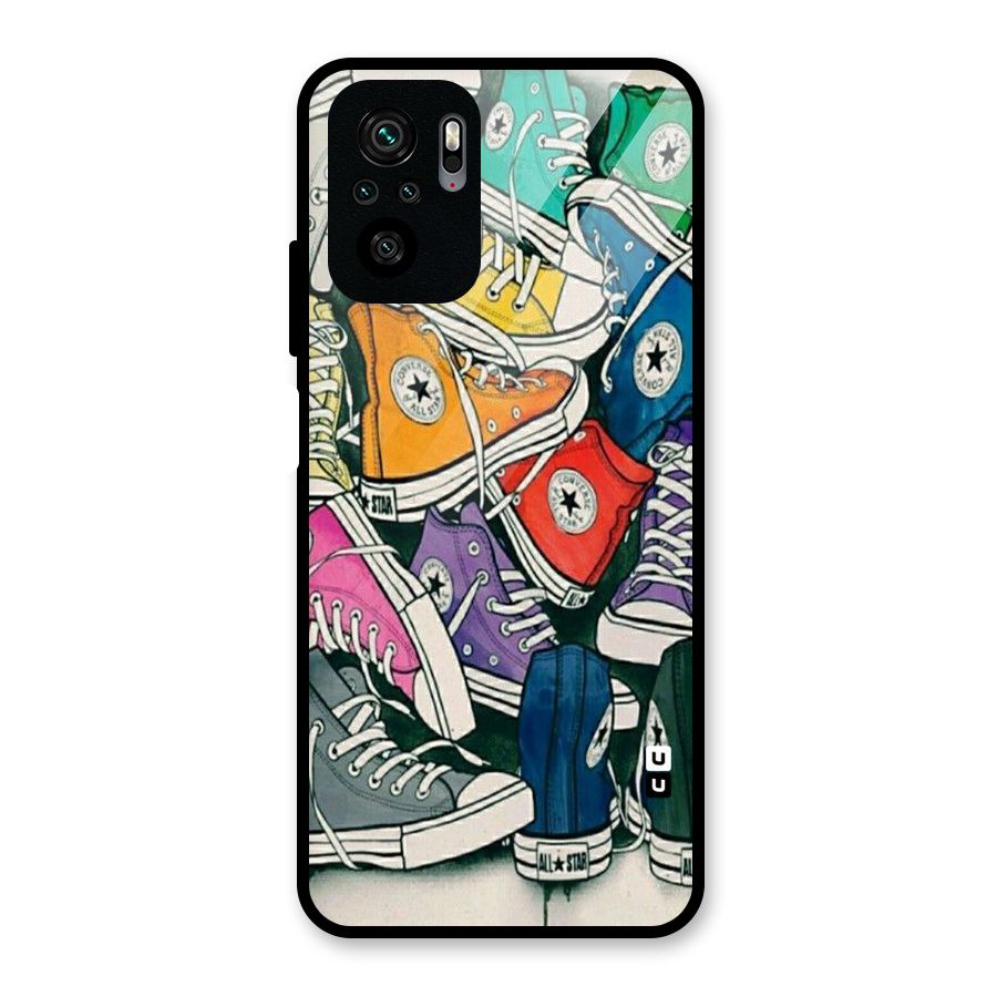 Colorful Shoes Glass Back Case for Redmi Note 10S