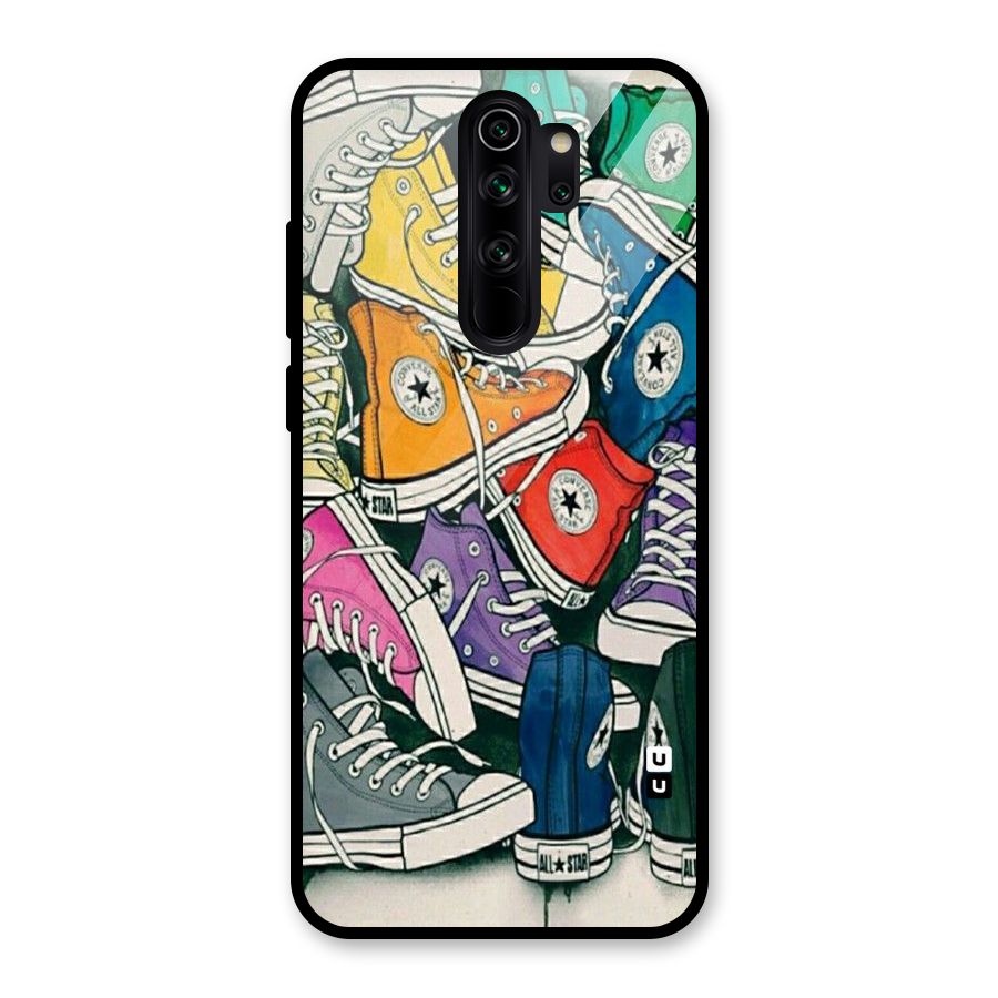 Colorful Shoes Glass Back Case for Redmi Note 8 Pro