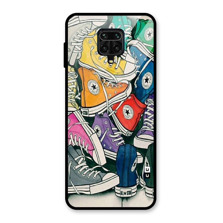 Colorful Shoes Glass Back Case for Redmi Note 9 Pro Max