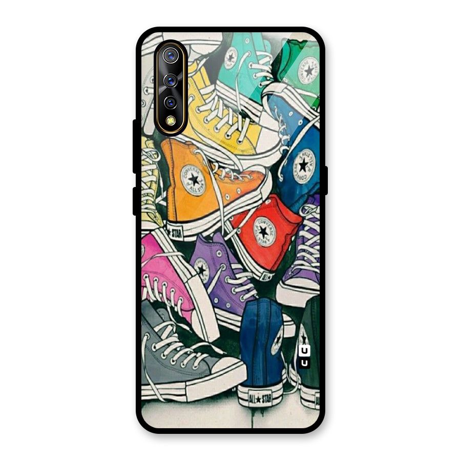 Colorful Shoes Glass Back Case for Vivo S1