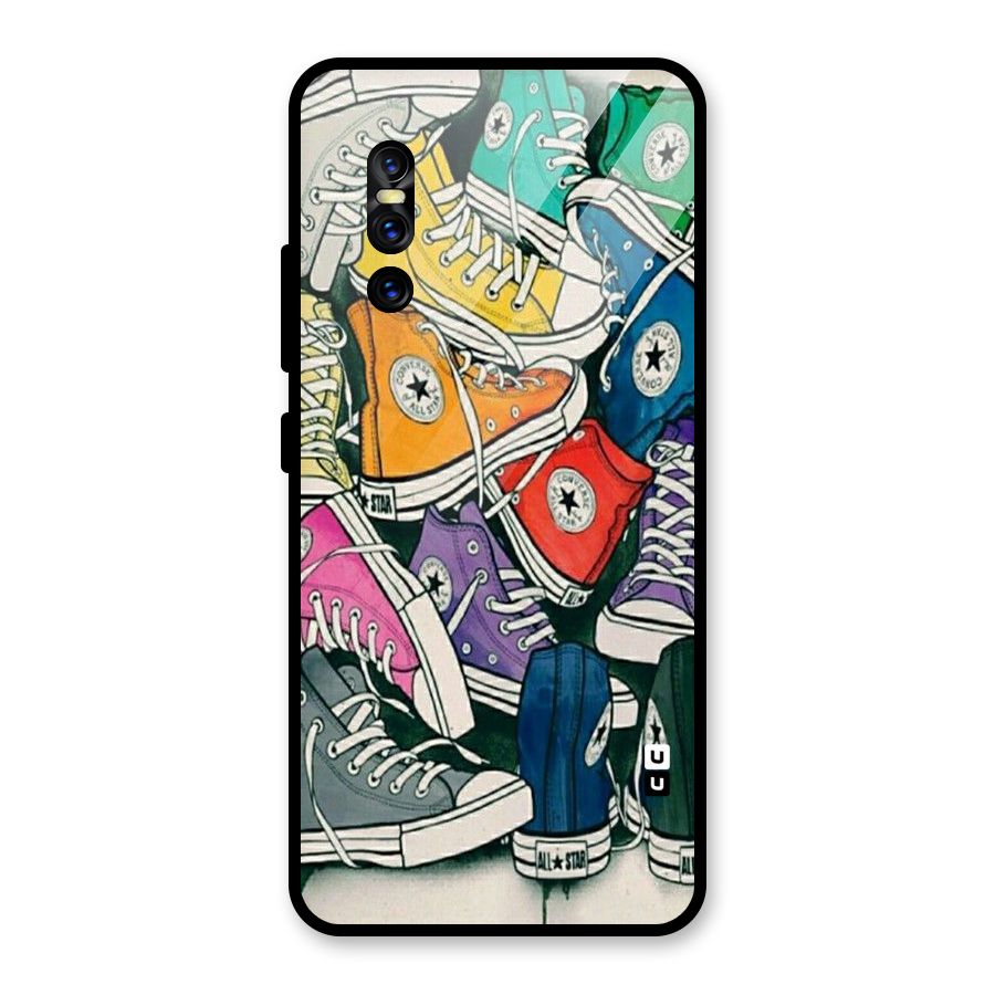 Colorful Shoes Glass Back Case for Vivo V15 Pro