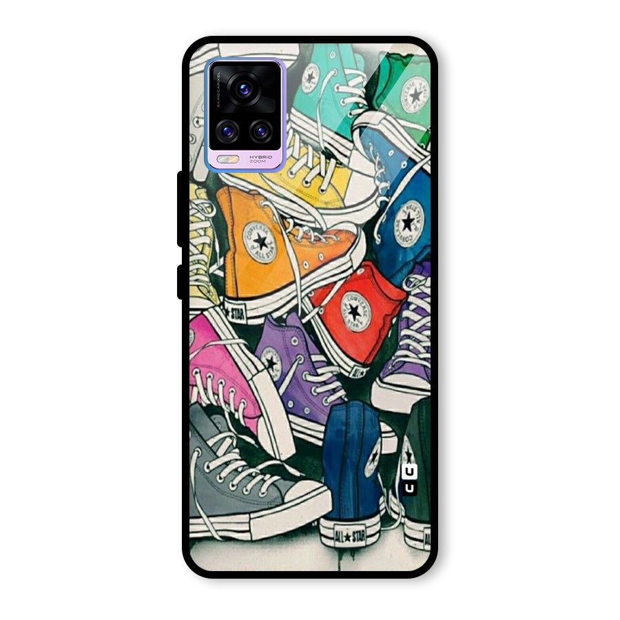 Colorful Shoes Glass Back Case for Vivo V20 Pro