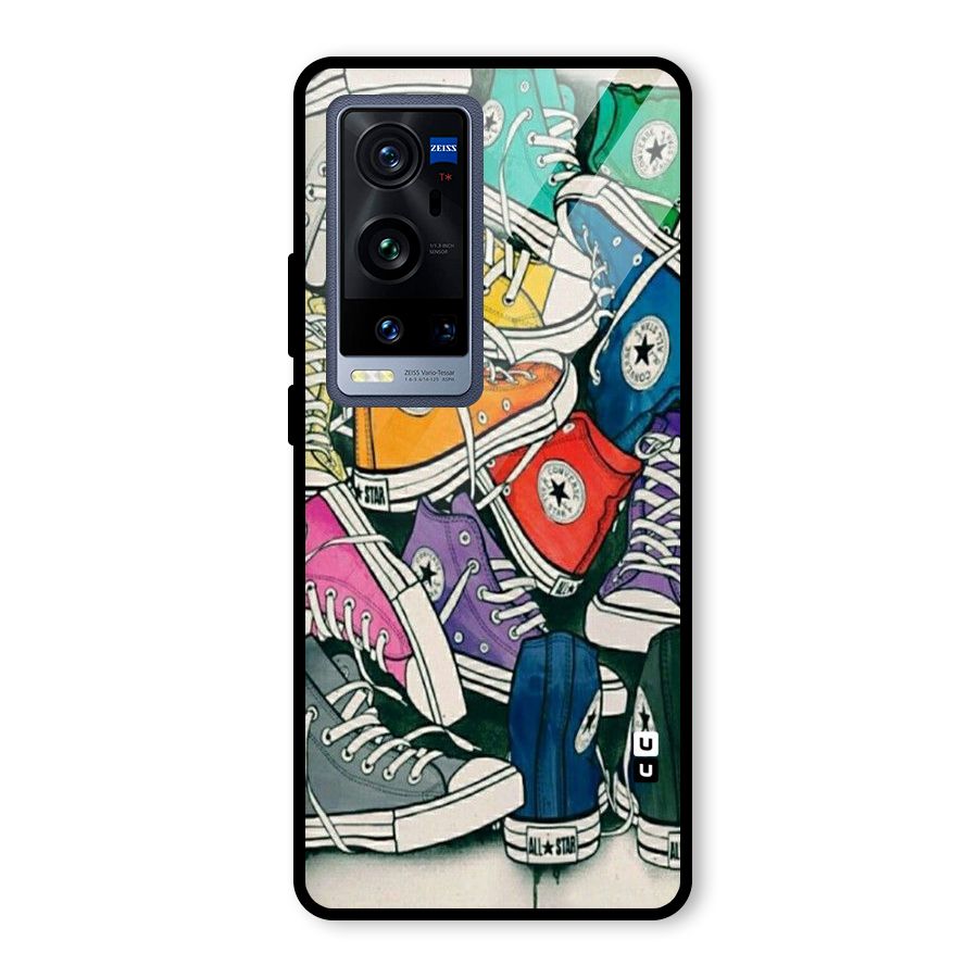Colorful Shoes Glass Back Case for Vivo X60 Pro Plus