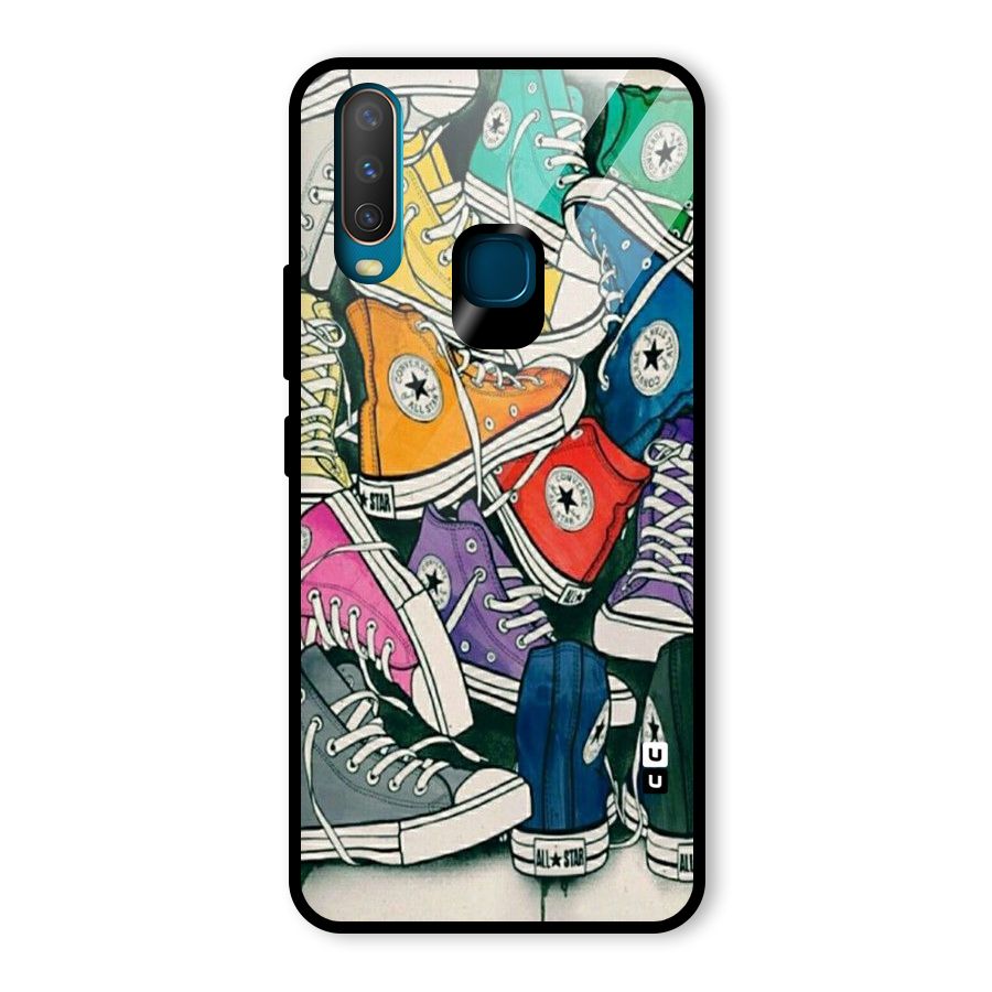 Colorful Shoes Glass Back Case for Vivo Y15