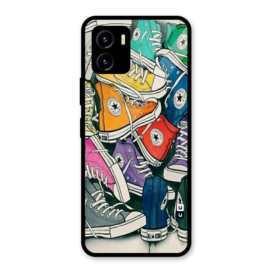 Colorful Shoes Glass Back Case for Vivo Y15s