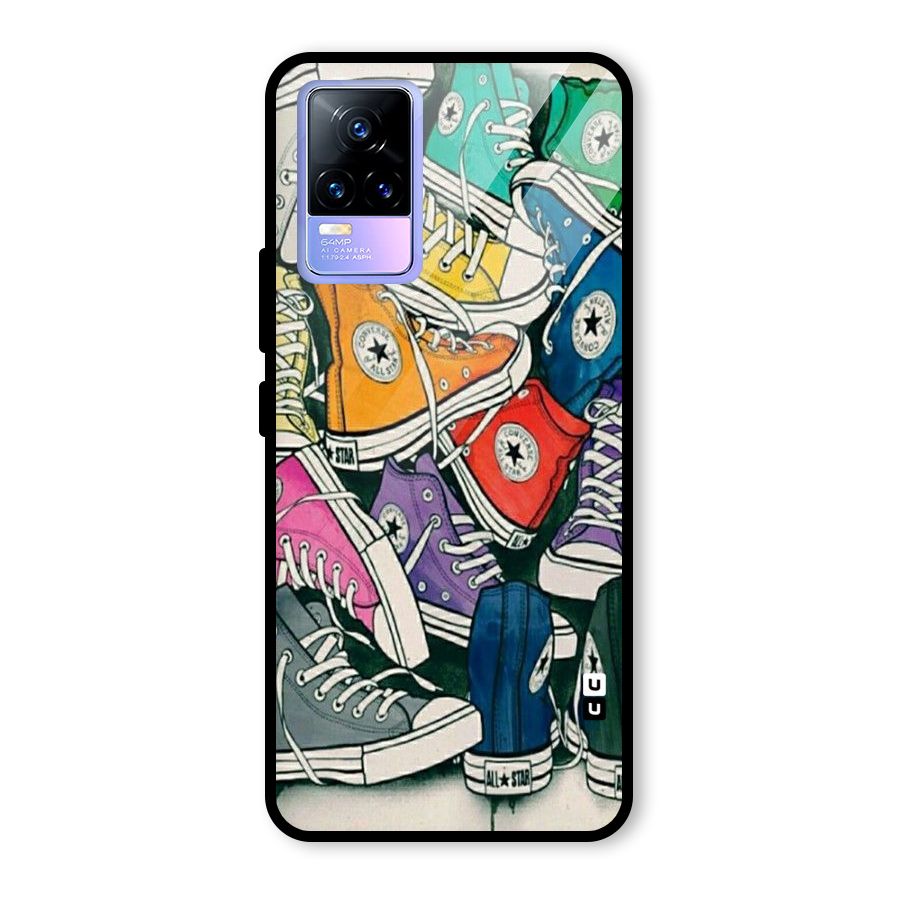 Colorful Shoes Glass Back Case for Vivo Y73