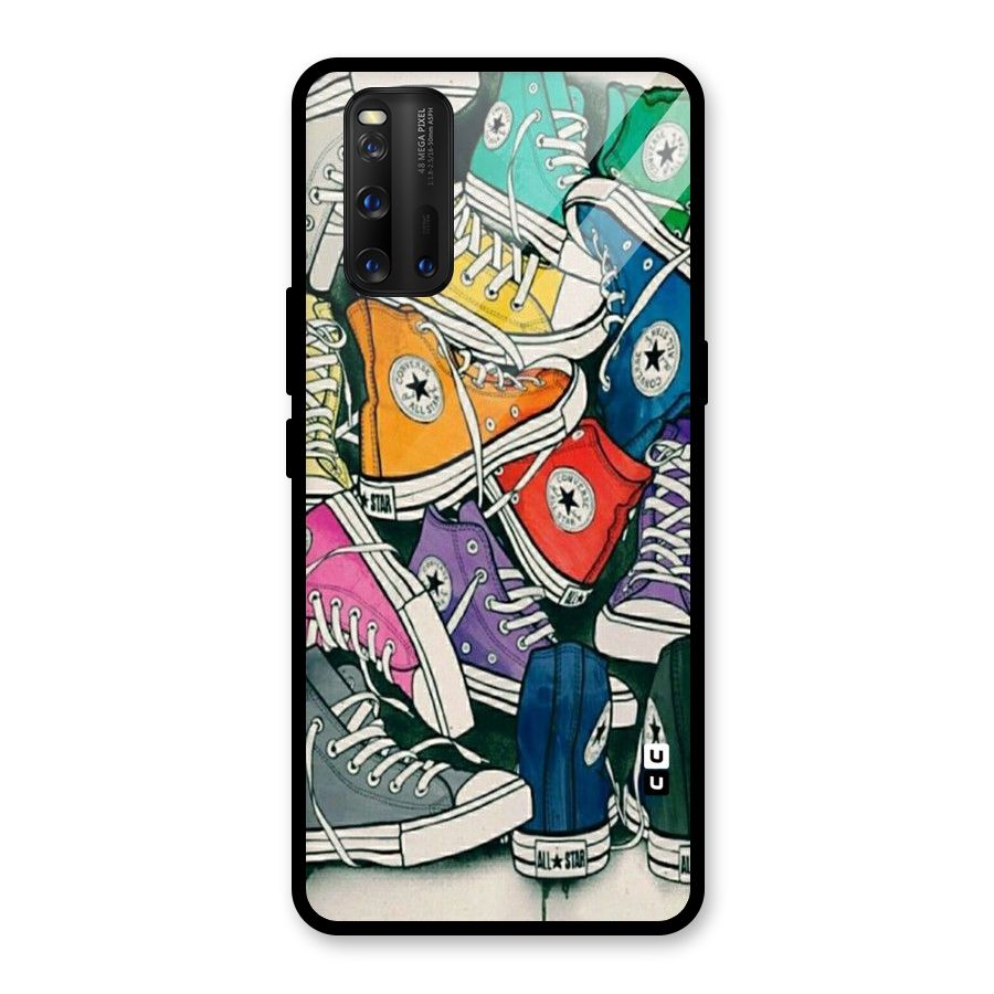 Colorful Shoes Glass Back Case for Vivo iQOO 3