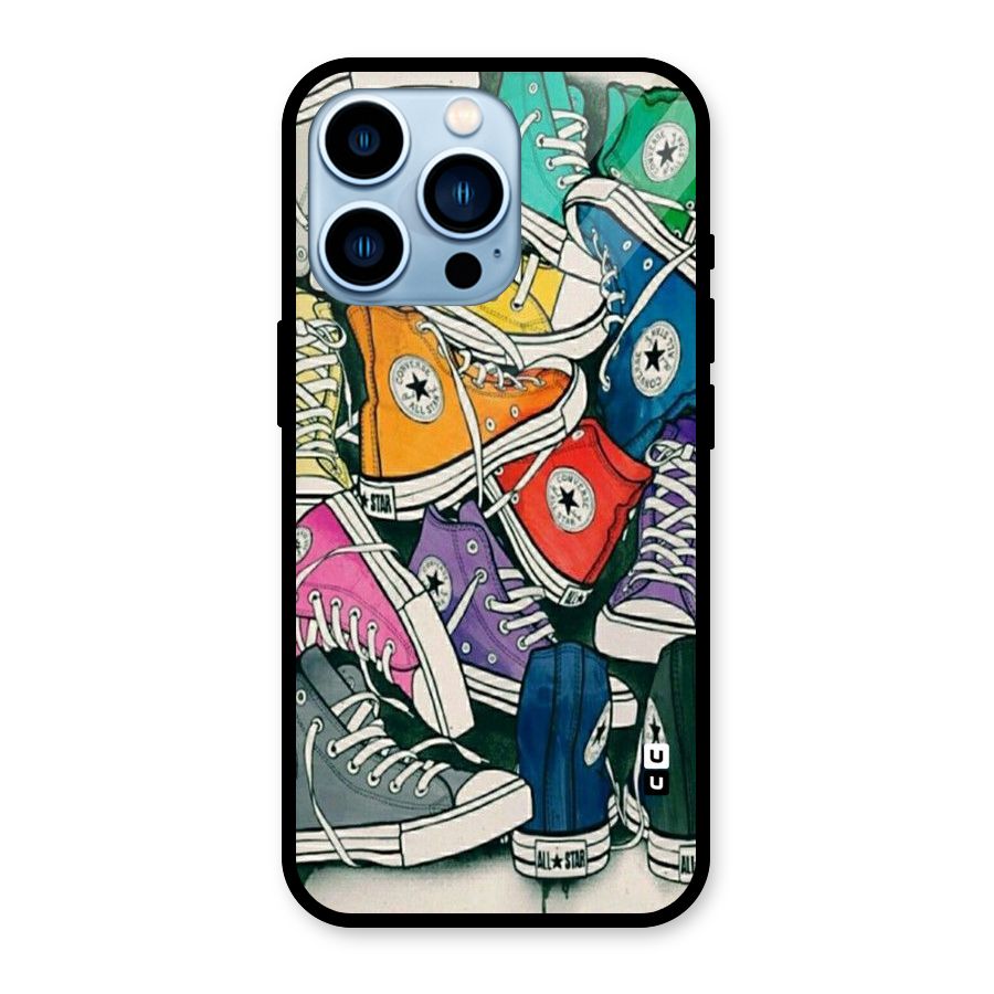 Colorful Shoes Glass Back Case for iPhone 13 Pro