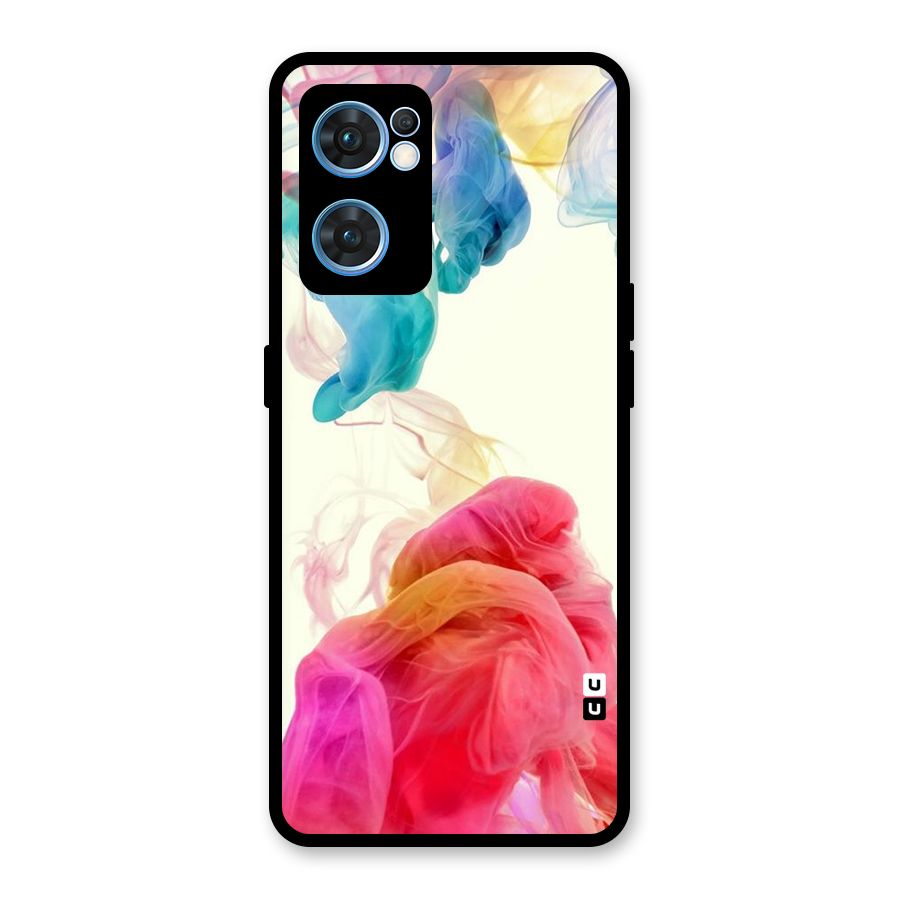 Colorful Splash Glass Back Case for Oppo Reno7 5G