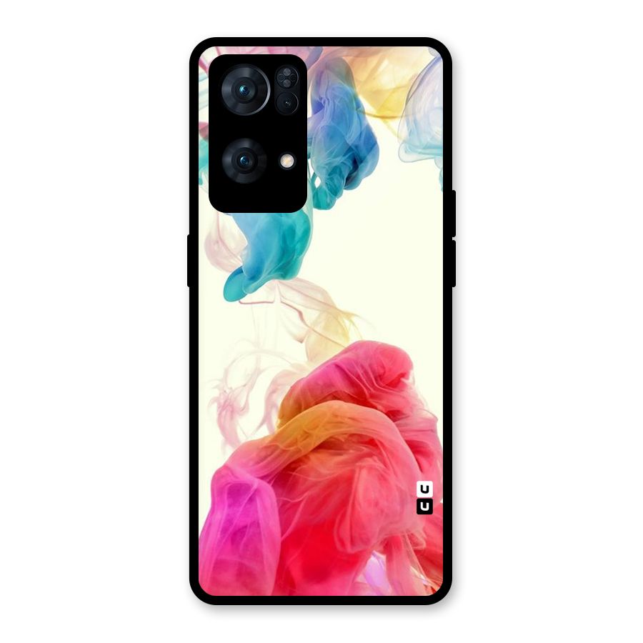Colorful Splash Glass Back Case for Oppo Reno7 Pro 5G