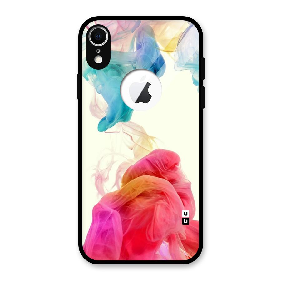 Colorful Splash Glass Back Case for iPhone XR Logo Cut