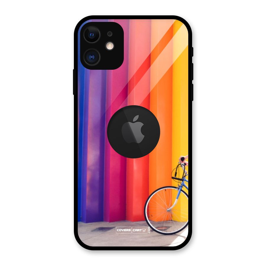 Colorful Walls Glass Back Case for iPhone 11 Logo Cut
