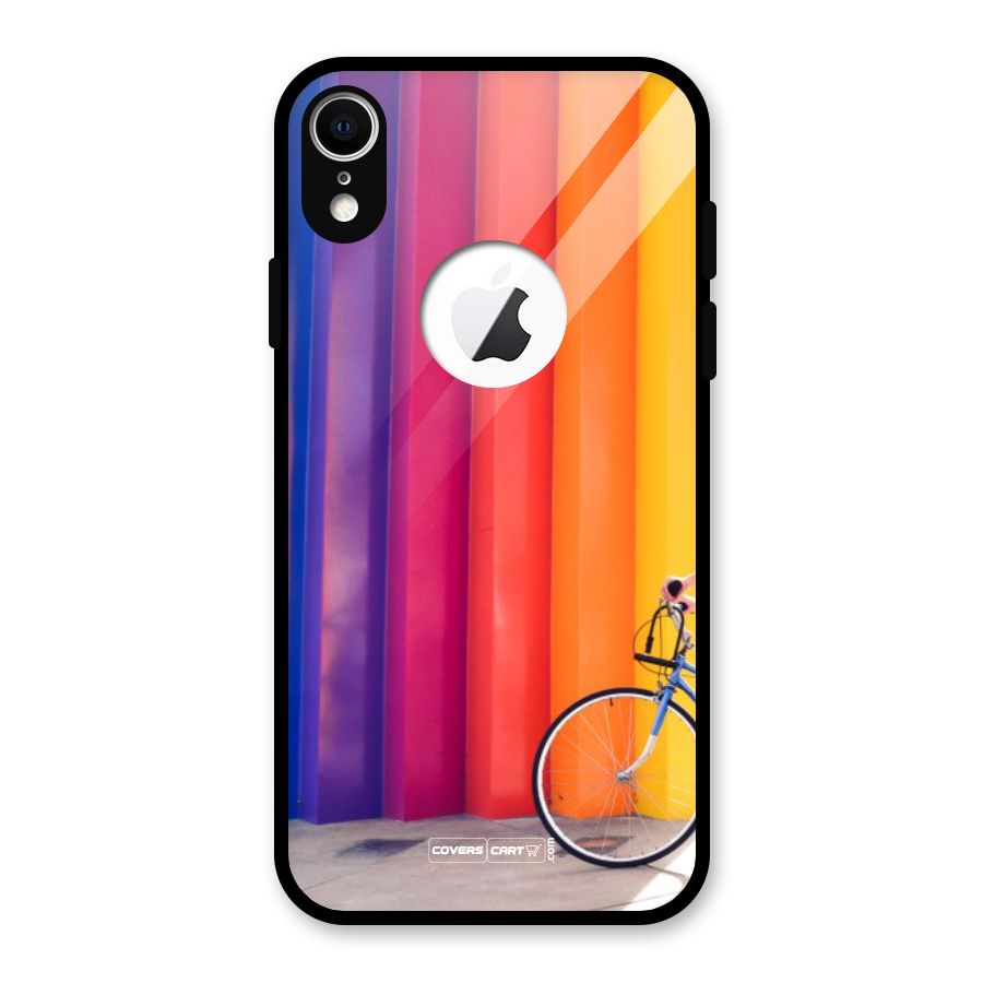Colorful Walls Glass Back Case for iPhone XR Logo Cut