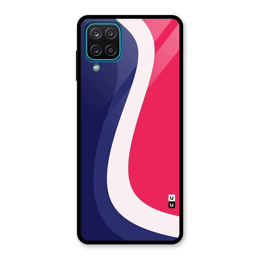Colorful Wavy Print Glass Back Case for Galaxy A12