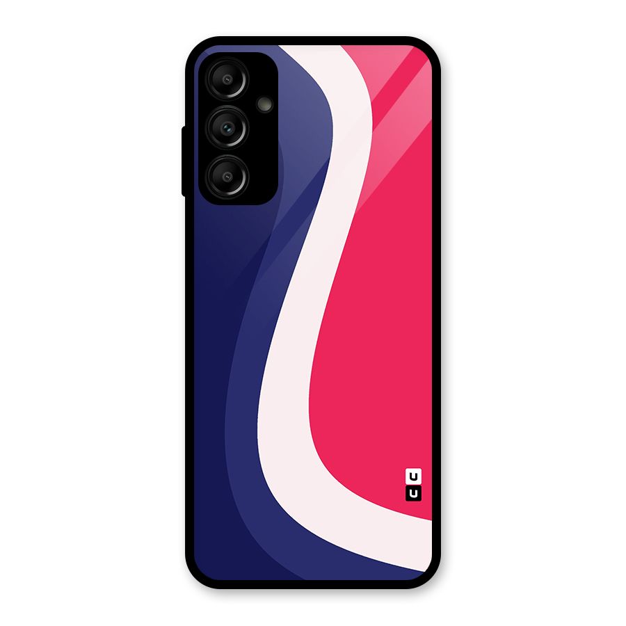 Colorful Wavy Print Glass Back Case for Galaxy A14 5G