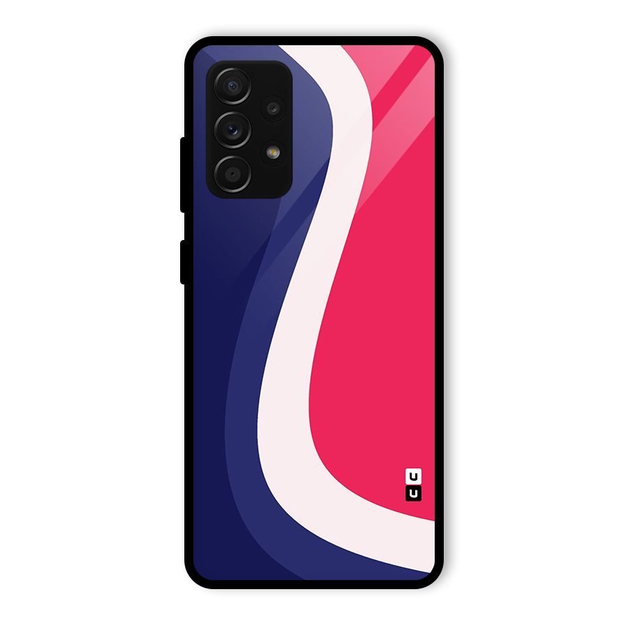 Colorful Wavy Print Glass Back Case for Galaxy A53 5G