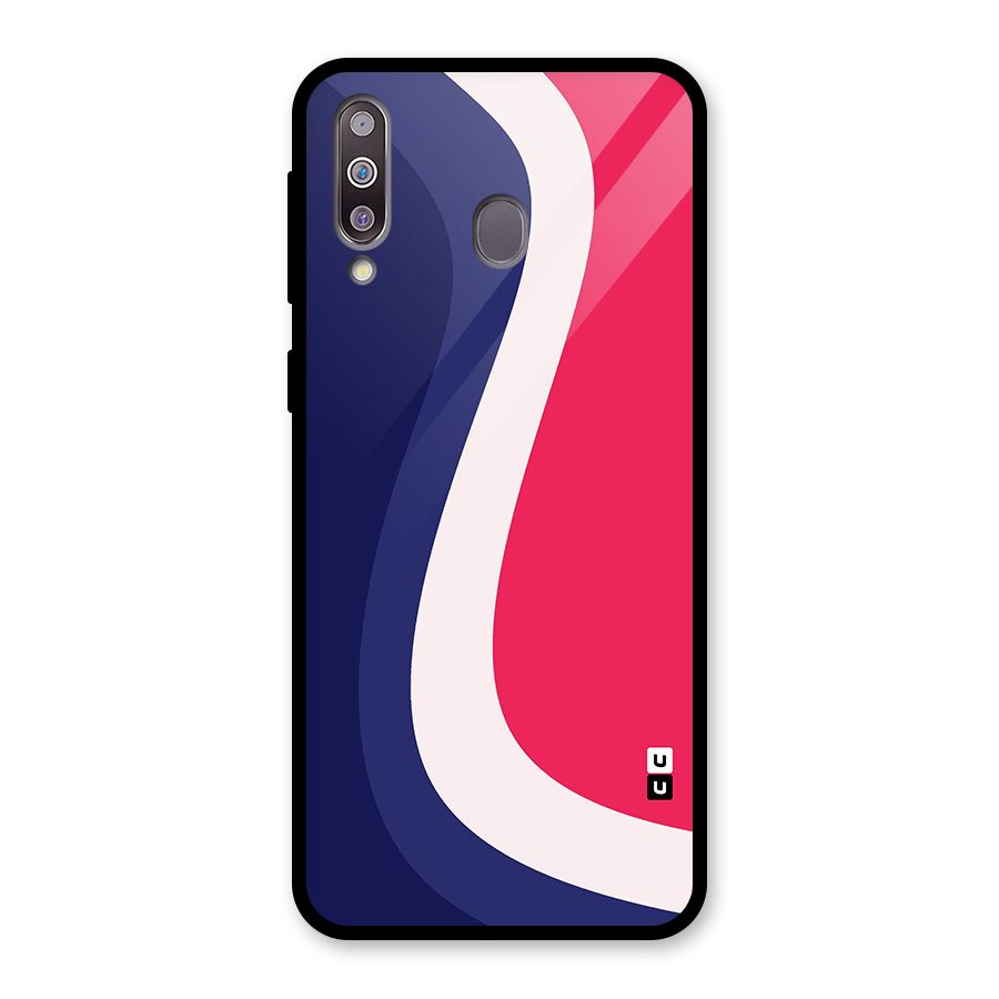 Colorful Wavy Print Glass Back Case for Galaxy M30