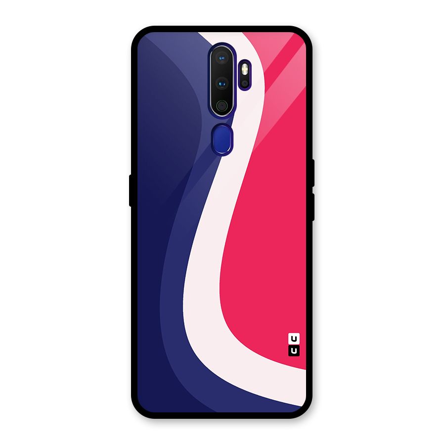Colorful Wavy Print Glass Back Case for Oppo A9 (2020)