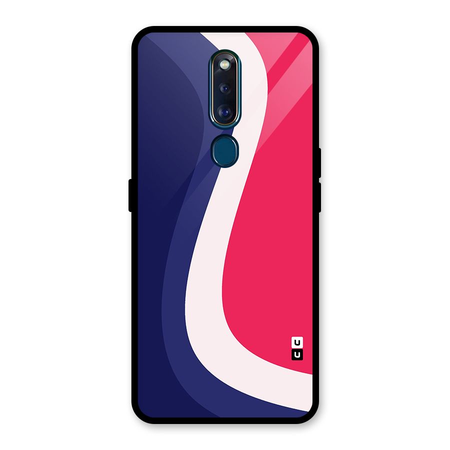 Colorful Wavy Print Glass Back Case for Oppo F11 Pro