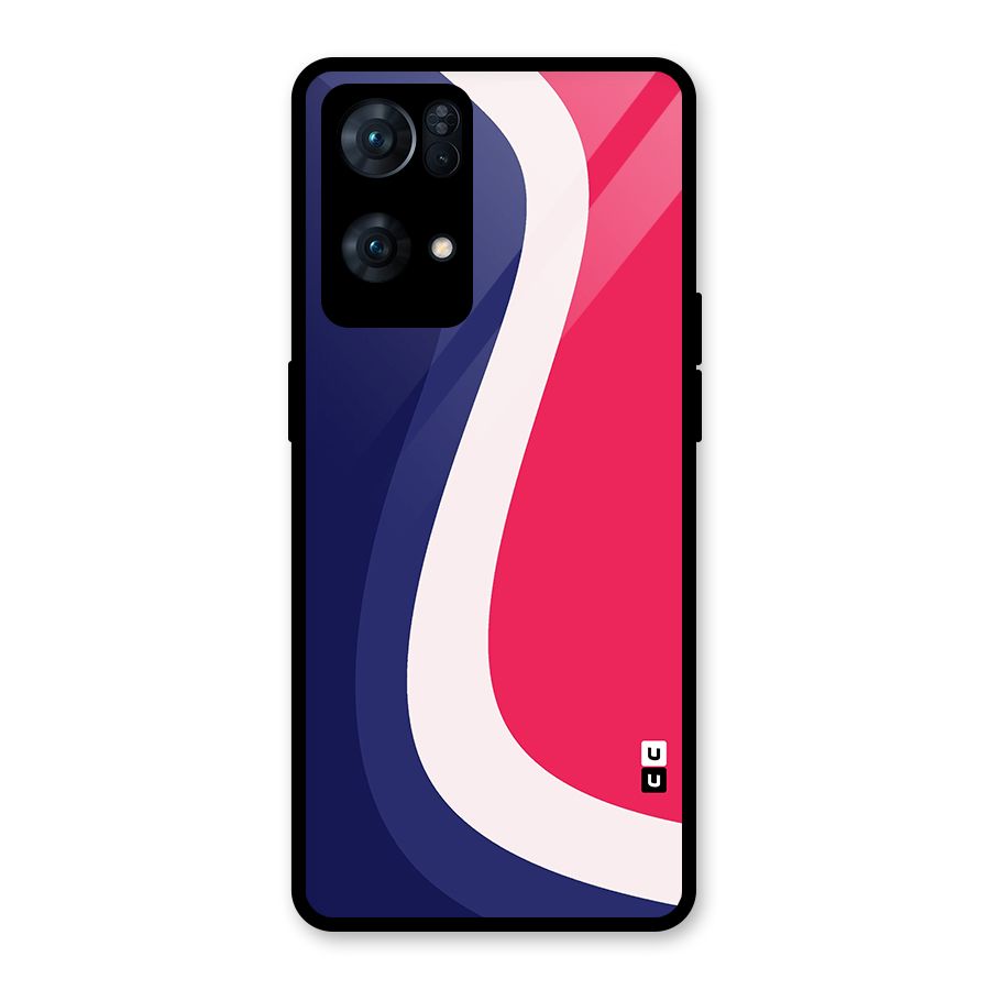 Colorful Wavy Print Glass Back Case for Oppo Reno7 Pro 5G