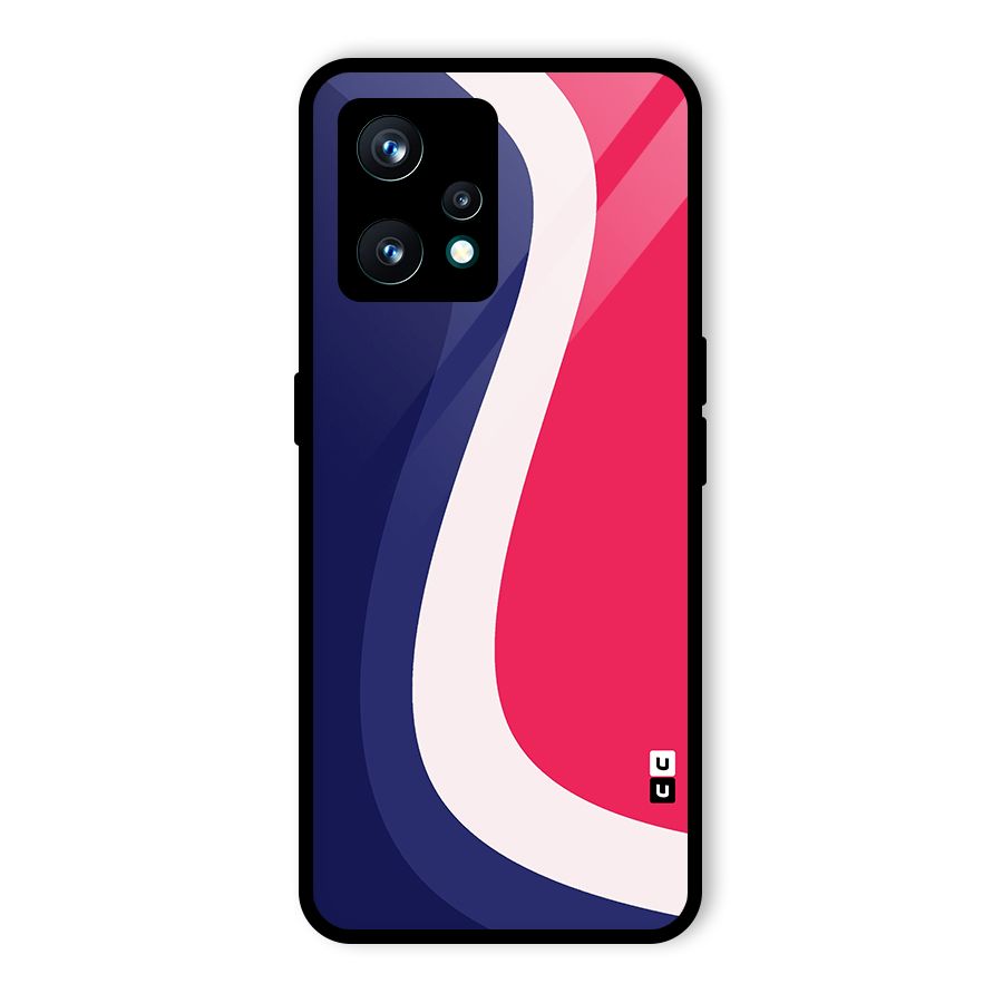 Colorful Wavy Print Glass Back Case for Realme 9 Pro Plus 5G