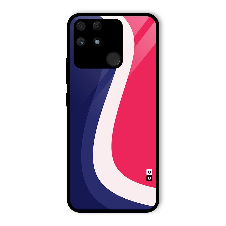 Colorful Wavy Print Glass Back Case for Realme Narzo 50A
