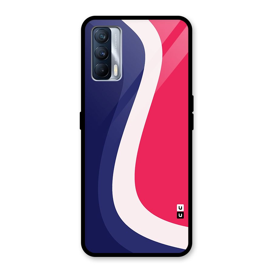 Colorful Wavy Print Glass Back Case for Realme X7