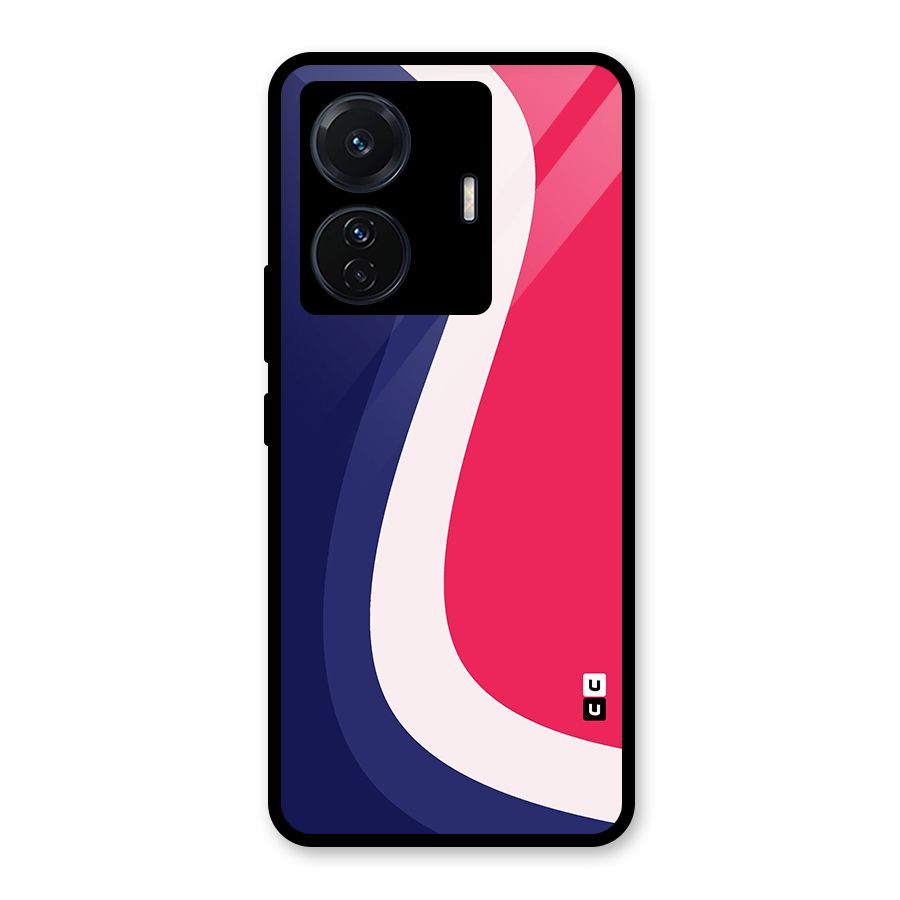 Colorful Wavy Print Glass Back Case for Vivo T1 Pro