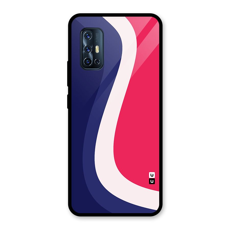 Colorful Wavy Print Glass Back Case for Vivo V17