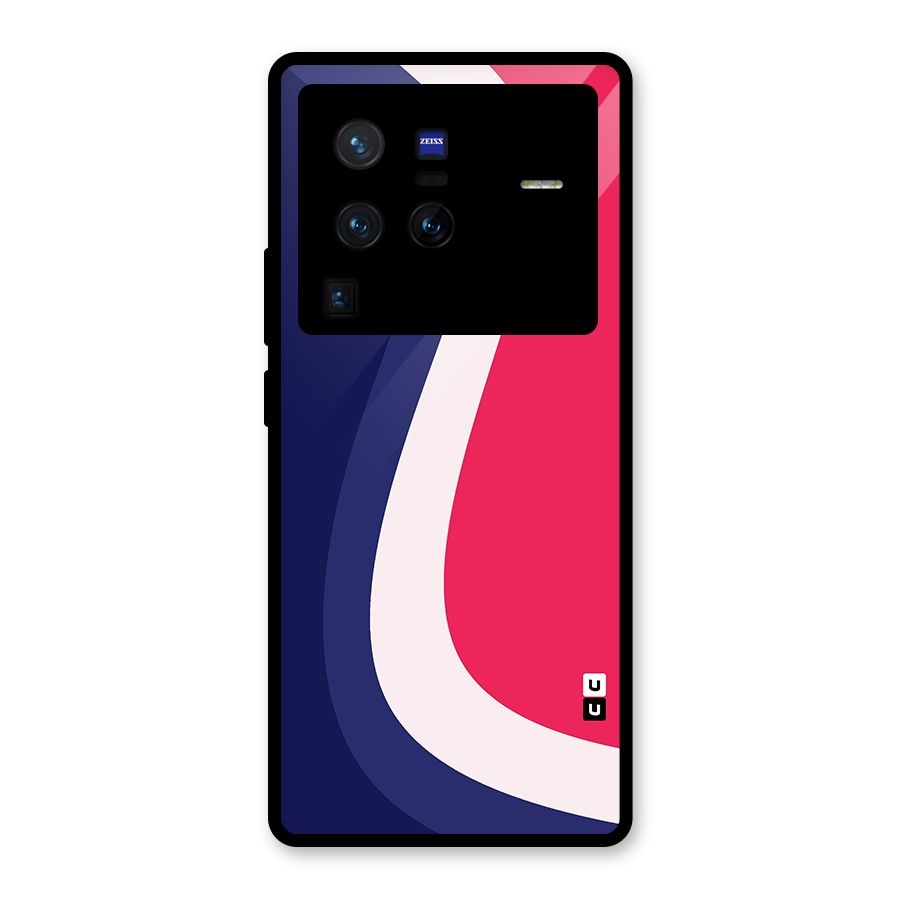 Colorful Wavy Print Glass Back Case for Vivo X80 Pro