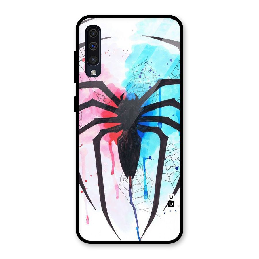Colorful Web Glass Back Case for Galaxy A30s