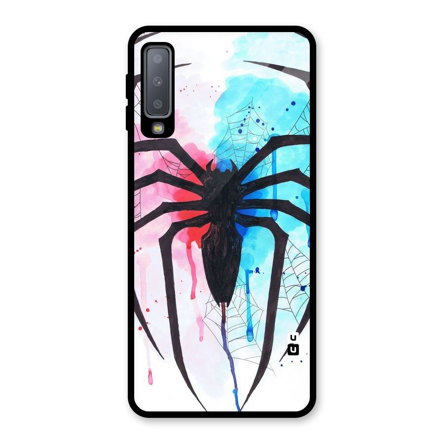 Colorful Web Glass Back Case for Galaxy A7 (2018)