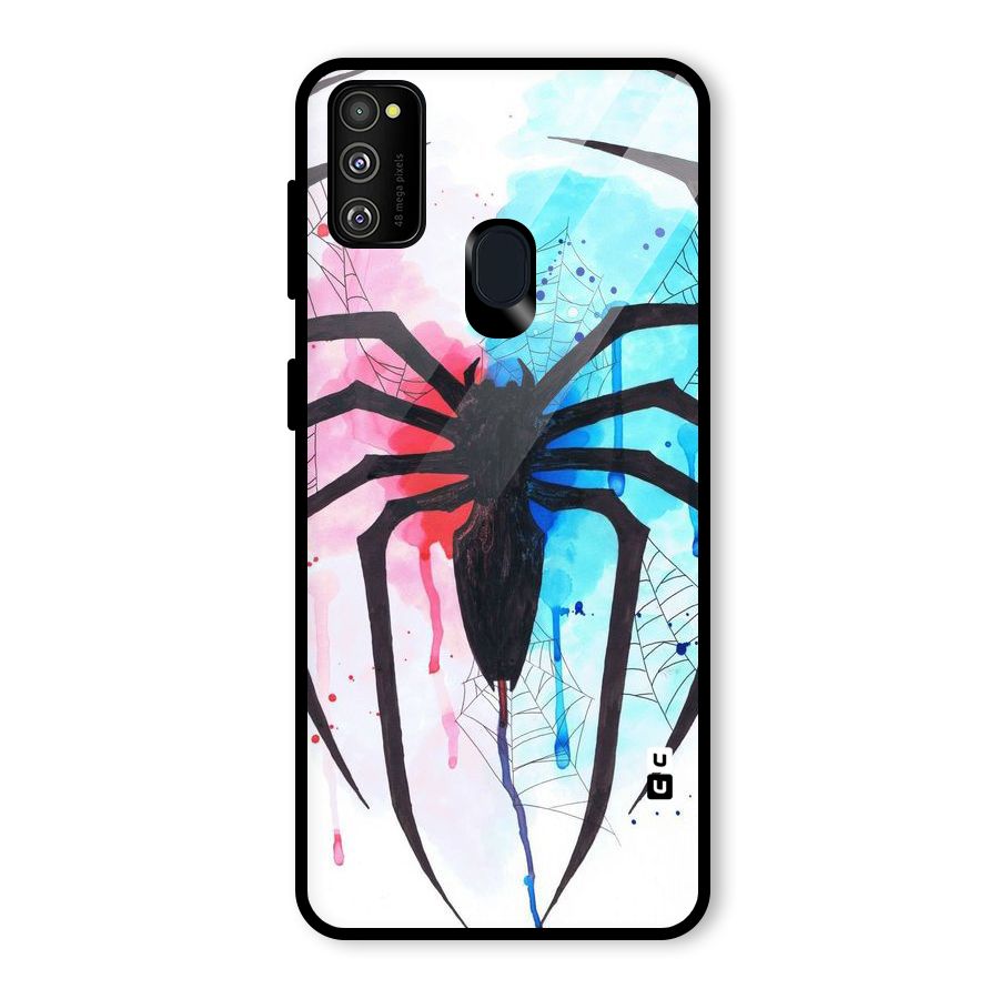 Colorful Web Glass Back Case for Galaxy M21