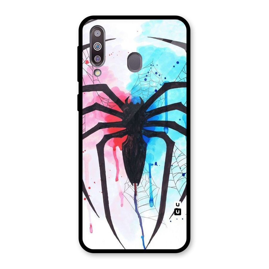 Colorful Web Glass Back Case for Galaxy M30
