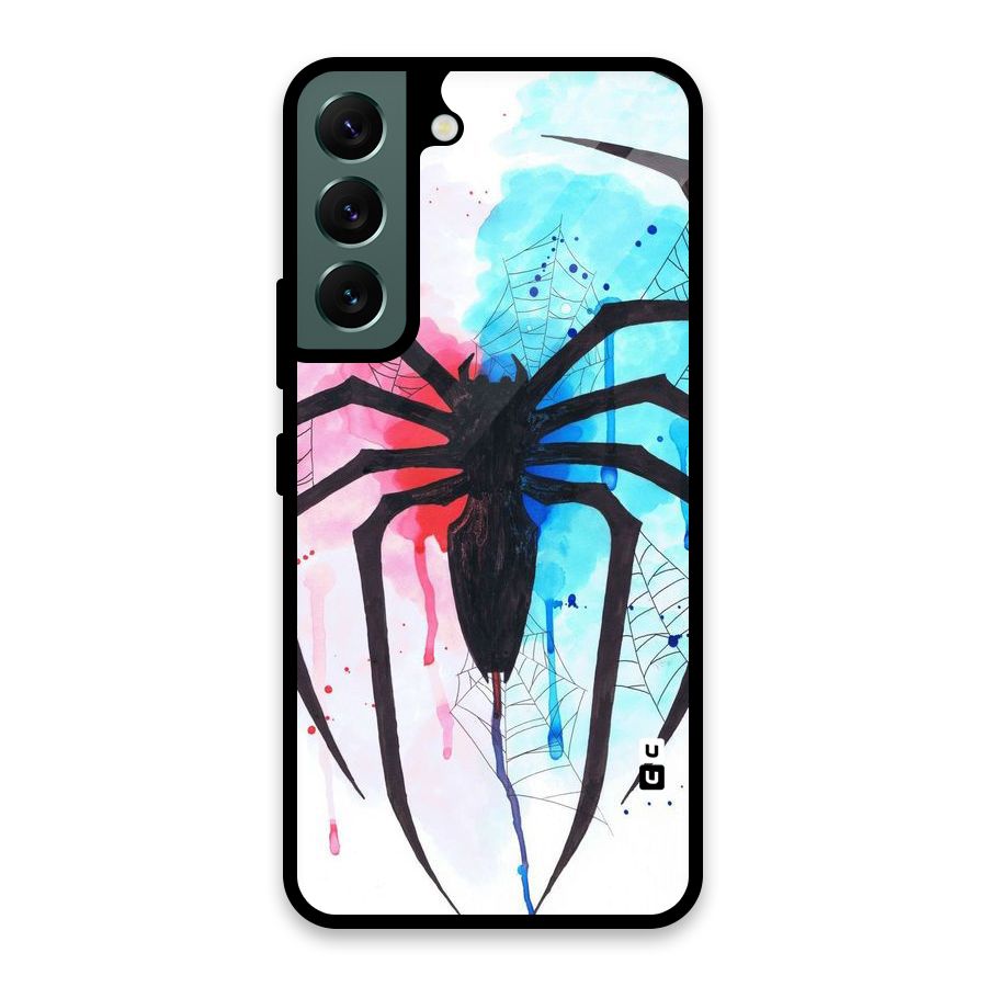 Colorful Web Glass Back Case for Galaxy S22 5G