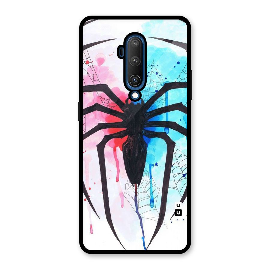 Colorful Web Glass Back Case for OnePlus 7T Pro
