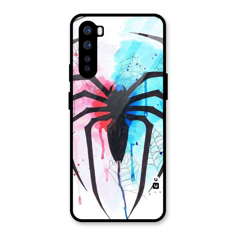 Colorful Web Glass Back Case for OnePlus Nord