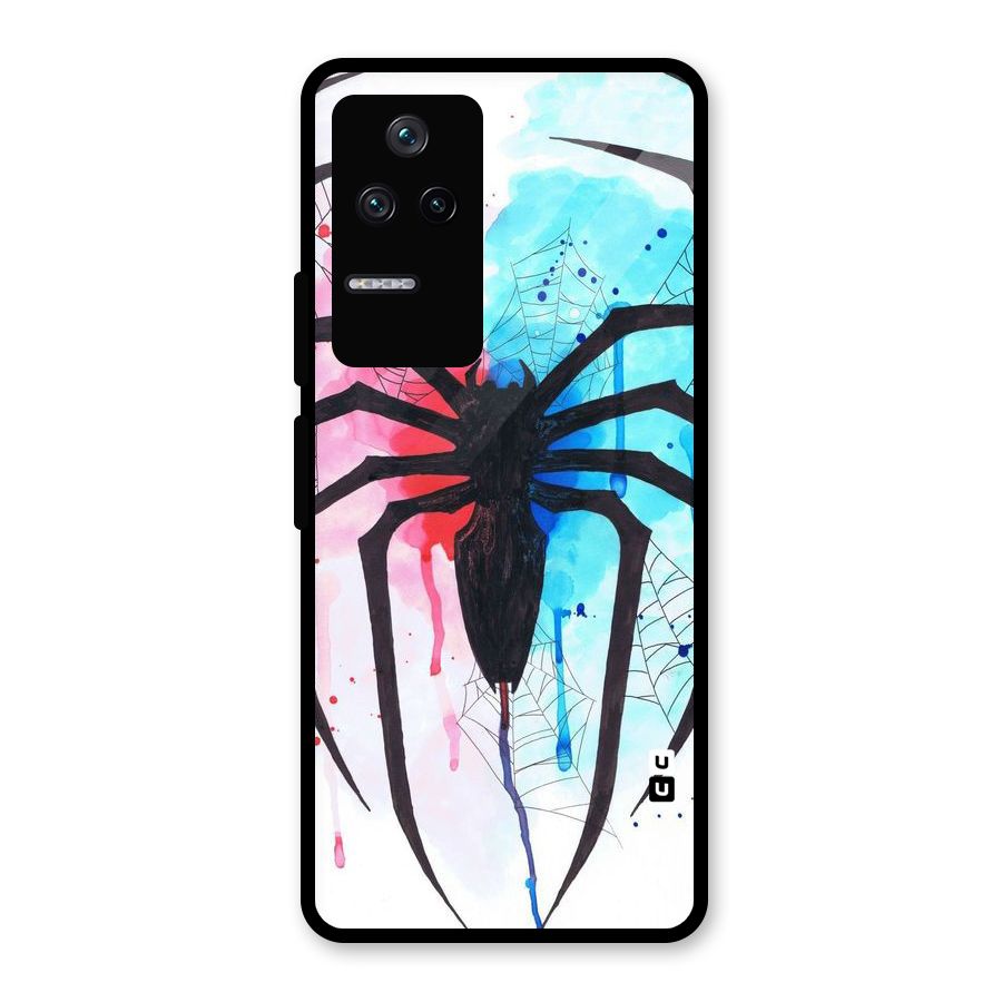 Colorful Web Glass Back Case for Poco F4 5G