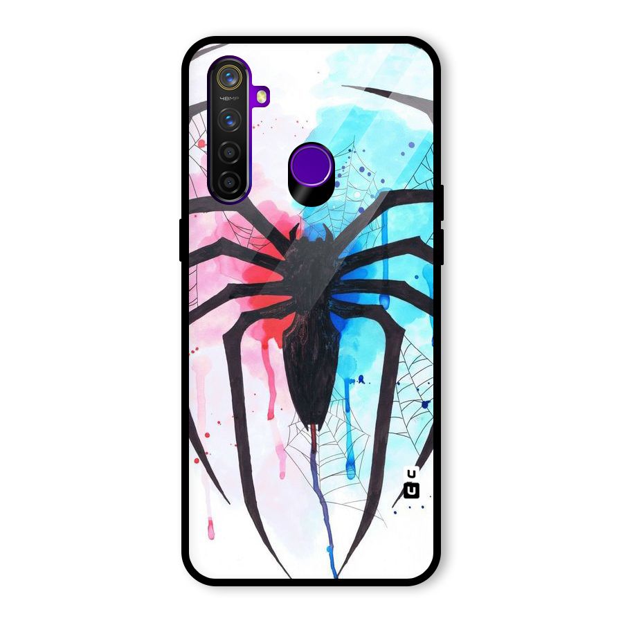 Colorful Web Glass Back Case for Realme 5 Pro