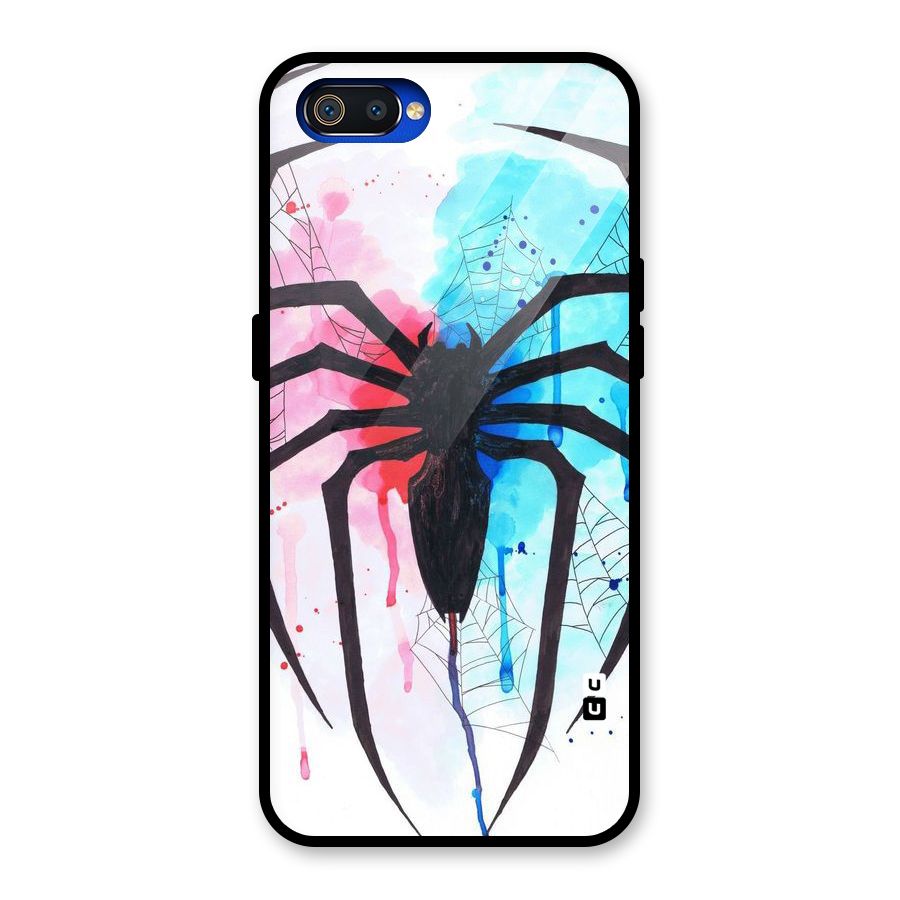 Colorful Web Glass Back Case for Realme C2