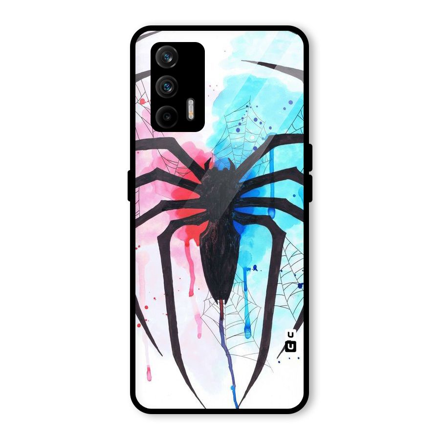 Colorful Web Glass Back Case for Realme GT 5G
