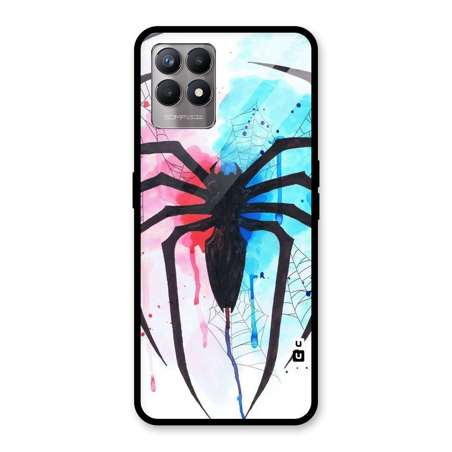 Colorful Web Glass Back Case for Realme Narzo 50
