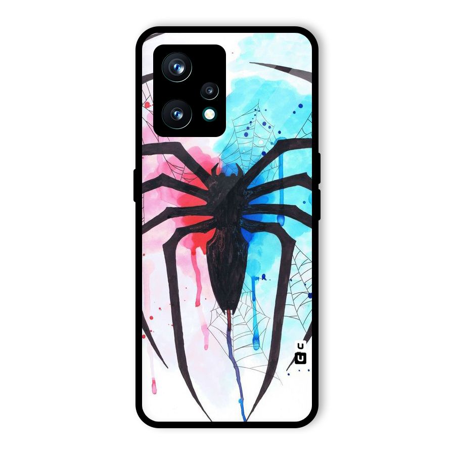 Colorful Web Glass Back Case for Realme Narzo 50 Pro
