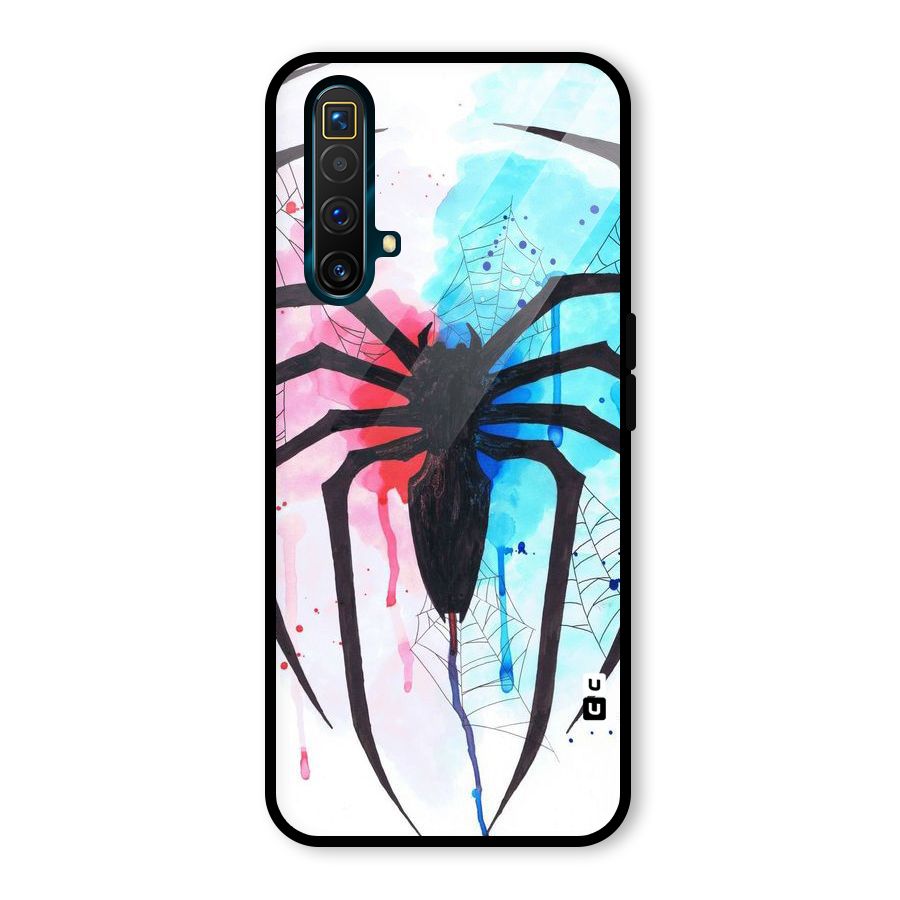 Colorful Web Glass Back Case for Realme X3 SuperZoom