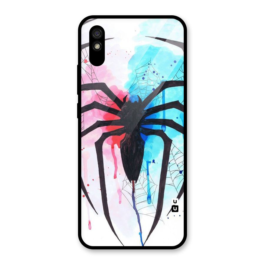 Colorful Web Glass Back Case for Redmi 9A