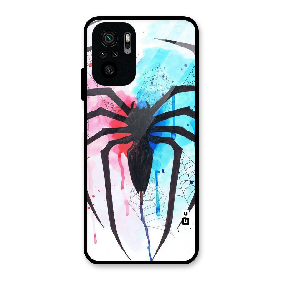 Colorful Web Glass Back Case for Redmi Note 10S
