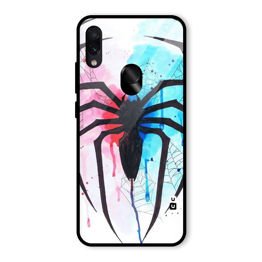 Colorful Web Glass Back Case for Redmi Note 7S